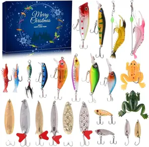 [USA Stock] - Advent Calendar Fishing Christmas Countdown - 24 Days Fishing Lures Set for Fisher Adult Men Teen Boys - 2025 Xmas Surprise Gift