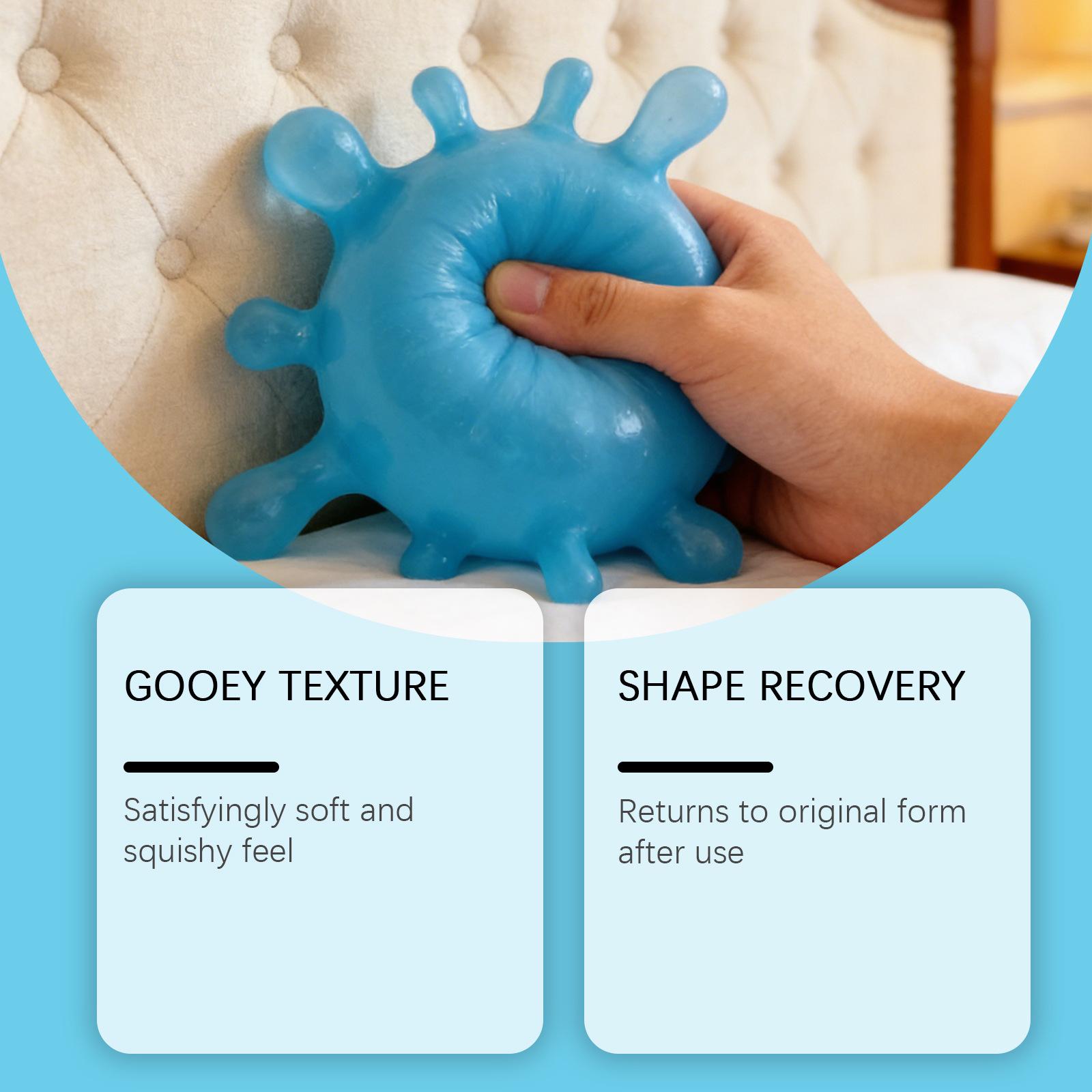 Stretchable squeeze Splash Ball toy for stress relief, blue water drop sensory fidget toys for kids and adults, squishy splat ball toy for anxiety relief, cool office desk toys, birthday party favors, stocking stuffers, sensory classroom prizes