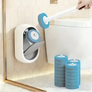 Upgrade Disposable Toilet Brush, Includes 24pcs Replacement Brush Heads，Disposable Toilet Cleaning Set with Holder & Refills, Extended Handle Bowl Brush for Hygienic Bathroom Maintenance，Toilet Bowl Cleaner, Sink Cleaning System and Bathtub Drain Plug
