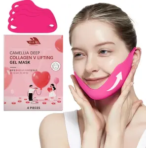 Camellia Deep Collagen Chin Lifting Gel Mask- Neck Solution, Double Chin Reducer, Defined Jawline Shaper, Firming, Jeju Camellia Ingredients for Skin Repair