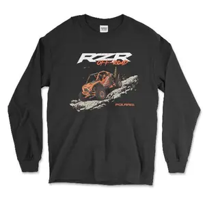 Polaris RZR Long Sleeve Apparel for Off-Road Enthusiasts Classic Collar Cotton Tops Black Graphic Casual Day Stitch Tshirt Crewneck Menswear Hoodie