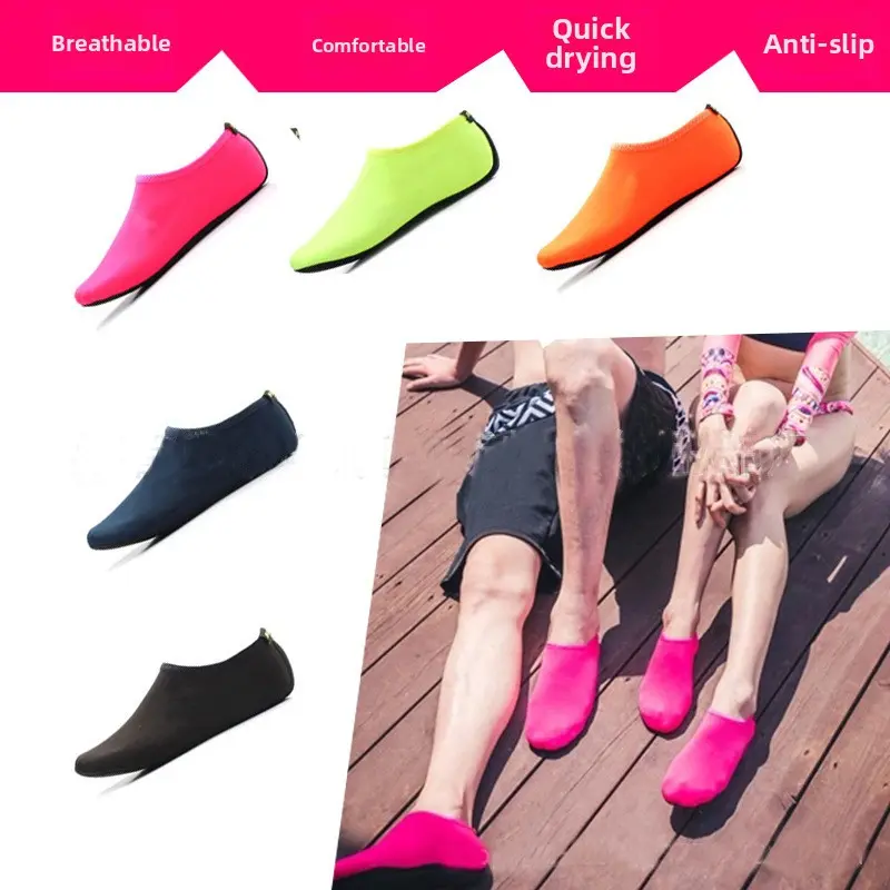 Beach shoes men and women diving snorkeling children wading up the river swimming shoes soft shoes non-slip and anti-cut barefoot skin shoes and socks
