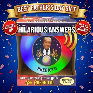 Predicto Talking Fortune Telling Ball - Funny Fathers Day Gift for Dad - Motion Activated with 25 Hilarious Answers in a Real Voice - Color Changing LED Crystal Ball & Spooky Music - Funny Gag Gift for Men Women Teens - Novelty Toy