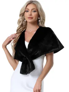 INSPIRE CHIC Faux Fur Shawl Shrug Bridal Stoles Evening Party Winter Wedding Wrap