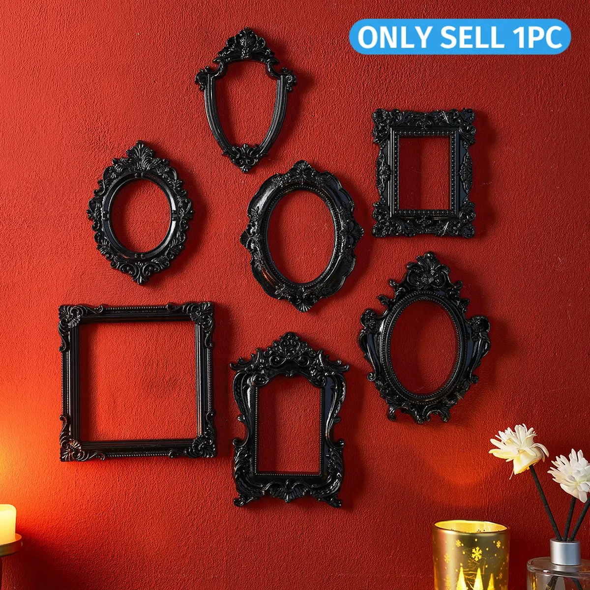 European Resin Frame Decoration, Rectangular Frame, Sturdy Frame Design, DIY Wall Decor, Multiple Styles Available, Photography Prop, Miniature House Decor, Holiday Atmosphere, Party Decoration Frame, Rectangle Picture Frames, Picture Frames For Wall