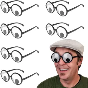 Creative Selfie Rotating Eyeball Glasses, Funny Photo Props, Weird Party Accessories, Party Event Props, No Power Needed, 6 Pairs Pack