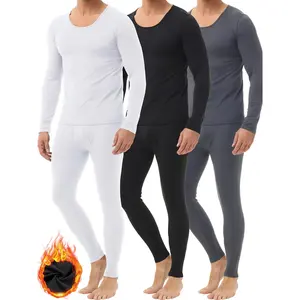 2024 6pcs Men's Warm Plush Sports Compression Top & Pants Set, Solid Color Skinny Long Sleeve & Long Pants Breathable Comfortable Workout Clothing For Fitness Training Running Bustier Shapewear