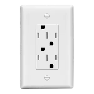 LIDER Reversible Flexiports Receptacle 15A Decorator Outlet, Child Safe Tamper-Resistant Wall Outlet, Wall Plate Included