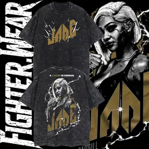 Fighter.Wear Unisex 100% Cotton Washed Seamless Oversized Short-Sleeve T-Shirt - Jade Cargill WWE Old Graphic Retro Vintage Street Style Apparel, WrestleMania 42 Main Event, Pro Wrestling Fans Gift, Combat League Sport
