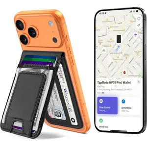 for MagSafe Wallet with  Clip, Works with  Find My,   Wallet for  17/16/15/14/13/12 Series, for  Wallet Stand with Finder , 8 Cards Holder, Black