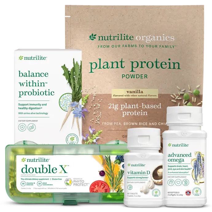 Amway Nutrilite Walking to Bronze Bundle | Daily Wellness Supplement Bundle | Active Lifestyle Nutrition Pack | Collagen Peptides Beauty Drink Vitamin C Omega Nutritional Products Daily Care Collection