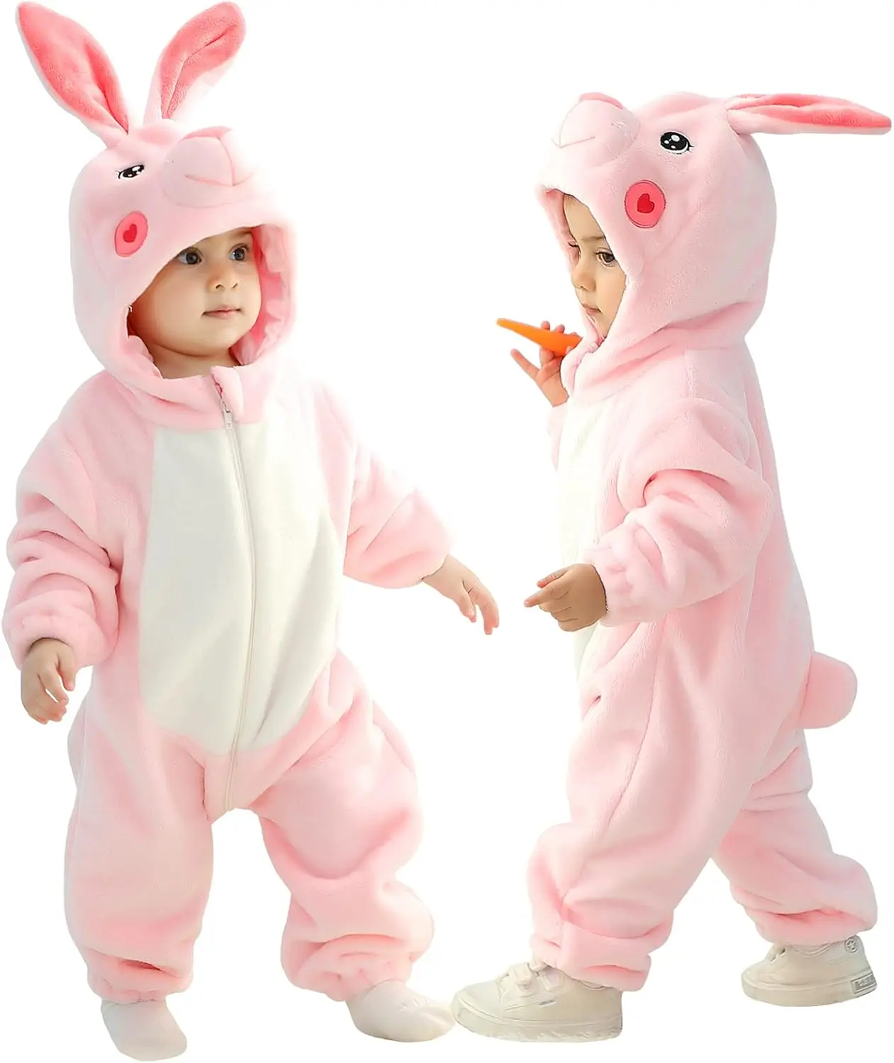 TONWHAR Infants & Toddlers Animal Costume for Halloween & Playwear - Dinosaur Tiger Hooded Romper Jumpsuit for Baby Boy Girl