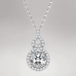 D Color VVS1 Moissanite Teardrop Necklace – Hypoallergenic Sterling Silver Pendant, Perfect for Weddings & Anniversary Gifts