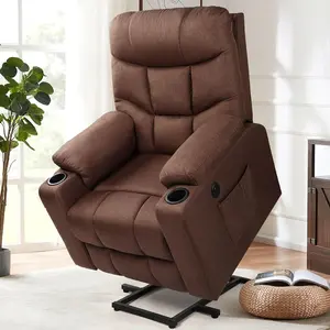 Heated Massage Power Lift Recliner for Seniors – with Vibration, USB Charger, Cup Holders & Side Pockets