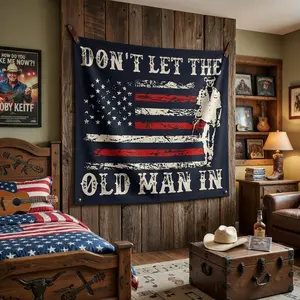 Don't Let The Old Man In Tapestry, Don't Let The Old Man In Tapestry Flag, Home Decor Decor Gift