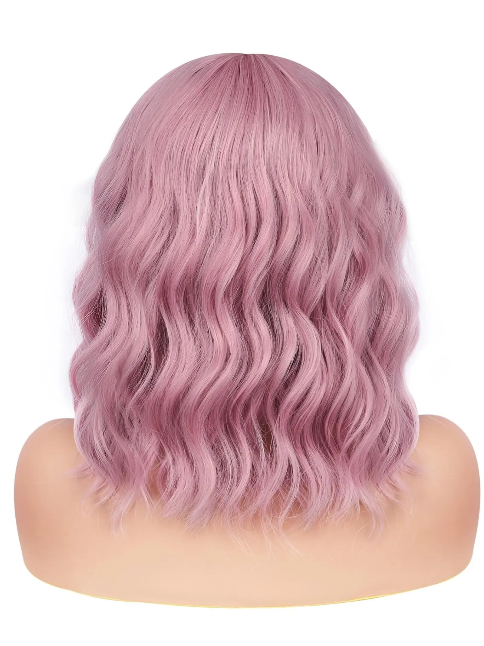 Pastel Wavy Wig With Air Bangs Women display picture 3