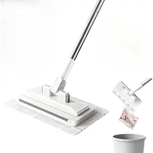 Mini Mop, Zero-Touch Gap Dust Cleaner with 39in Lazy Mop Stick & Locking Head, Disposable Dust Mop for House Wall Bathroom Toilet Corners Multi Surface Cleaning