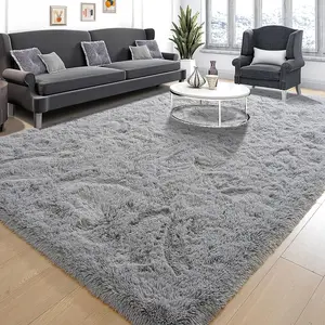 Super Soft Fluffy Rug for Bedroom, Dark-Colored Fluffy Carpet, Fuzzy Rug for Living Room, Plush Indoor Nursery Home Decor Rug with Non-Slip Bottom