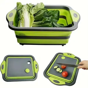 Portable Cutting Board with Built-in Sink & Storage, 1 Count Durable Chopping Board with Handle, Kitchen Accessories for Outdoor Camping, Travel, and Home Use