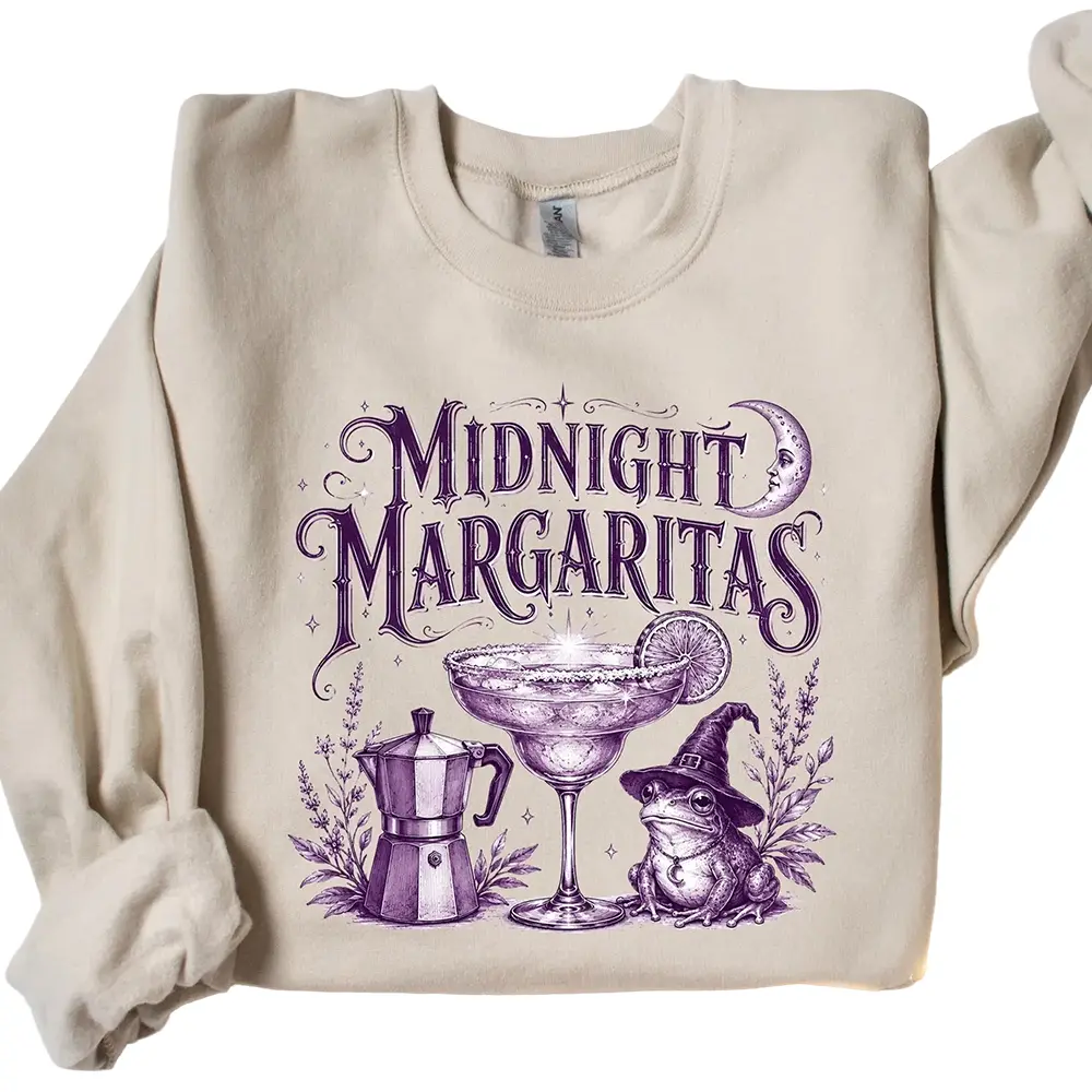 Midnight Margaritas Shirt, Witchy Margarita Halloween Tee, Spooky Practical Magic Inspired Shirt