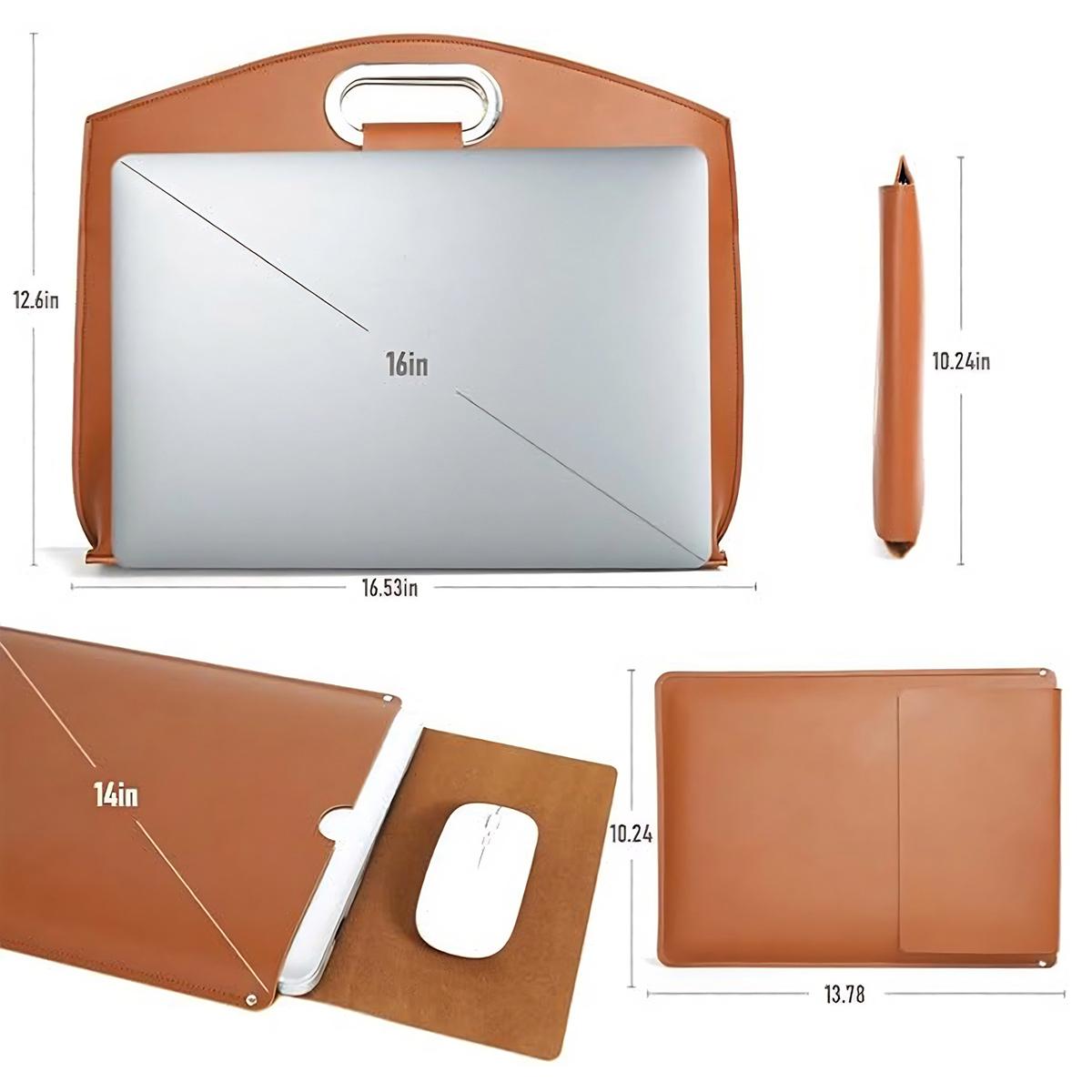 2PCS Laptop Bag for Women,handbag,Waterproof Leather 14-16In for Laptops and iPadCases, Work Tote Bag Briefcase laptop purse