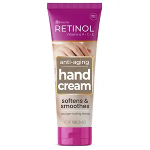 Retinol Anti-Aging Hand Cream - Vitamin A Retinol + Vitamins C & E + Green Tea Extract - Hands, Nails & Cuticles - LIVAURA