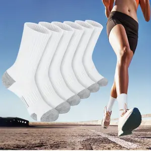 6 Pairs of Sports Socks, Cushioning Running Socks, Mesh Breathable Design Outdoor Sports Socks, Comfortable and Durable