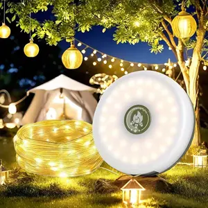 4 In 1 Quick Storage Camping String Lights 328FT Rechargeable Waterproof LED Tent Lights For Outdoor Patio Garden Party Awning Backyard Hanging Portable Lantern