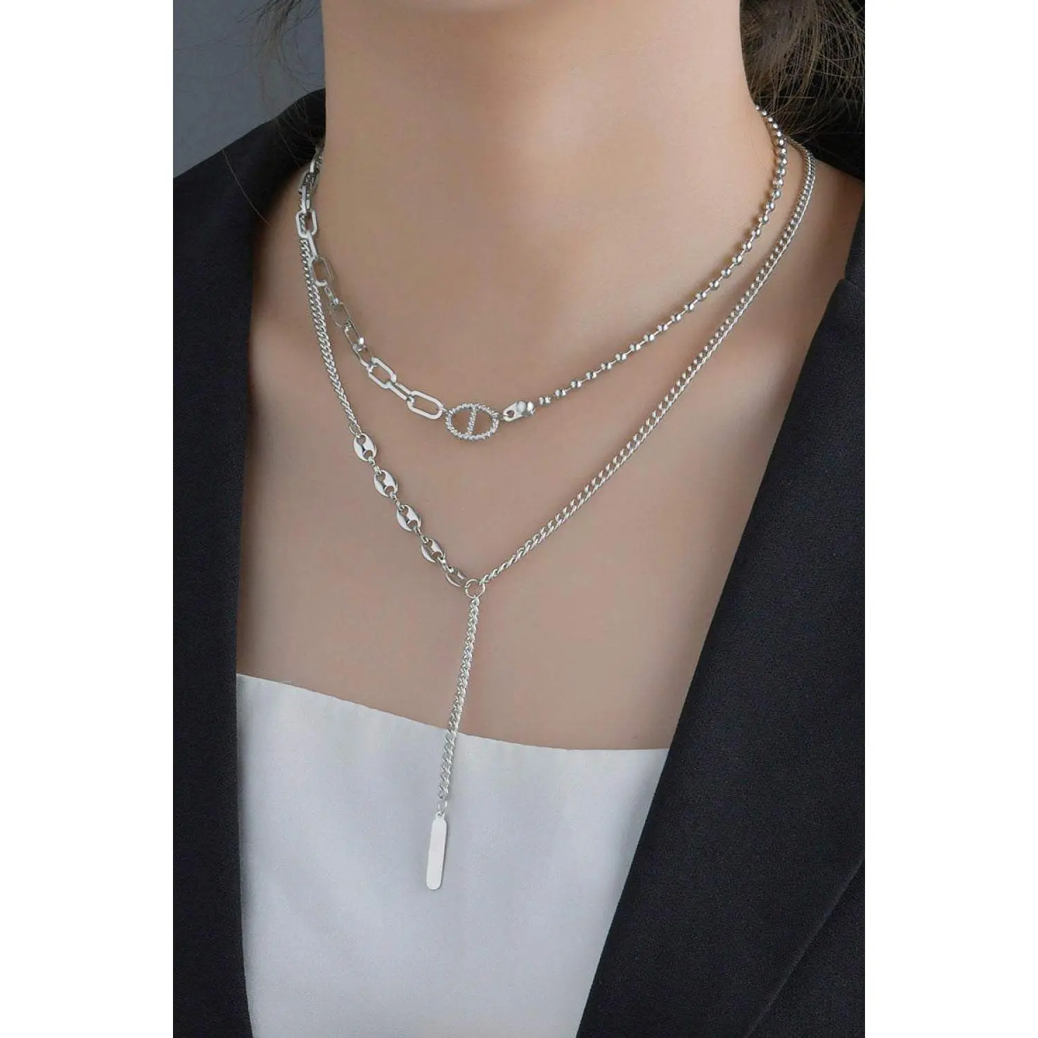 Stainless Steel Two-Piece Necklace Set