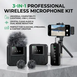 3-in-1 Wireless Mini Microphone Noise Cancelling Long Range Mic for Phone Camera Video Recording #WirelessMic #ContentCreatorGear
