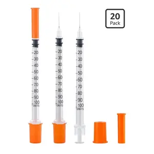 LYiquid Dispensing Supplies 31Ga 1.0 cc/mL-U-100 1/4" 6mm Individually Wrapped 20 pack