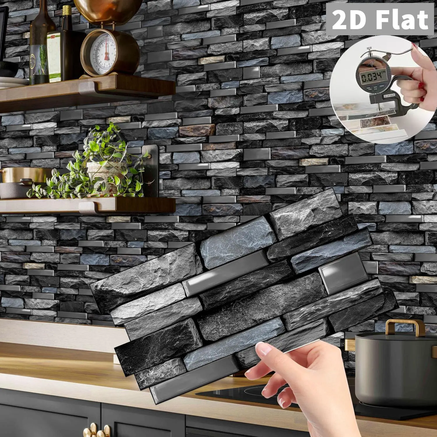 3D Peel-And-Stick Marble Effect Faux Marble Finish Ceramic Tile Wall Stickers, Marble Backsplash Wallpaper, Peel And Stick Wallpaper For Bathroom, Waterproof Oil Resistant Mold Proof Easy Clean Heat Insulating Bathroom