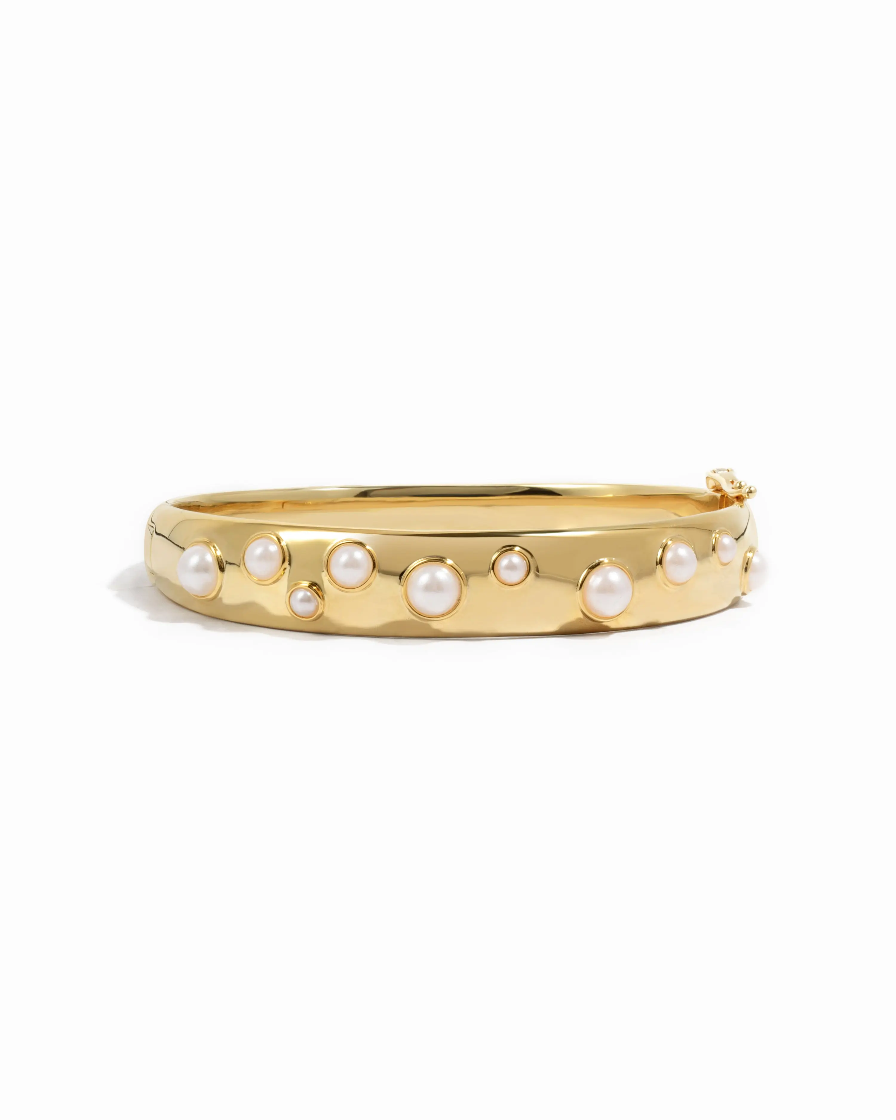 Sami Jewels Pearl Bangle, 14K Gold Plated Bracelet, Stackable Bangle Bracelet, Bangle Jewelry, Pearl Bracelet, Statement Bracelet
