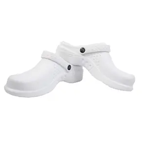Natural Uniforms Ultralite Women's Clogs with Strap (Size 9, White)