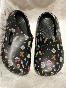 Summer Cartoon Print Holey Shoes, Casual Comfortable Outdoor Slippers, Simple and Versatile Design, Perfect for Daily Wear, Footwear