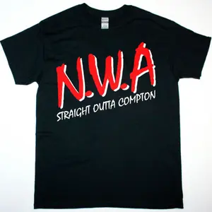 NWA Straight Outta Compton Logo Black T-Shirt Full-sized