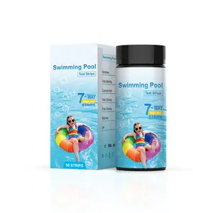 50-Pack Pool Water Test Strips, 7-In-1 Professional Accuracy, Quick Results, Easy Use, Ideal for Commercial Pools, Hotels, Spas