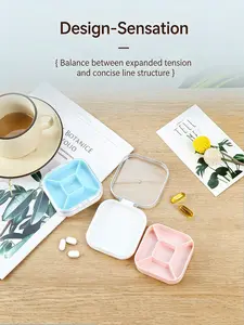 New Portable Travel Medicine Box, 5 Compartments, Compact Medicinal Storage, Sealed Household Organizer, Wholesale Available