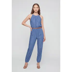 Makenna Belted Chambray Jumpsuit