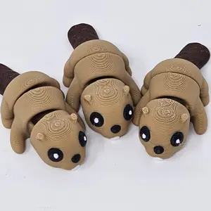 3D Printed Beaver Shape Articulated Fidget Toy - Flexible Motion Design, Sensory Stress Relief for Kids & Adults, Articulated Toy