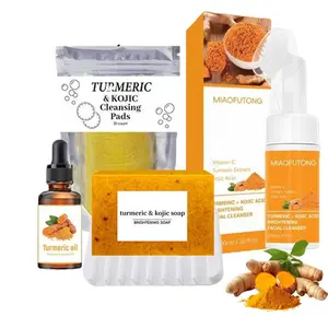 Turmeric Soap & Essential Oil Set,Including 1 Counts Turmeric Soap &1 Counts Essential Oil & 1 CountsSoap Saver, Daily Skin Care Set forMen & Women