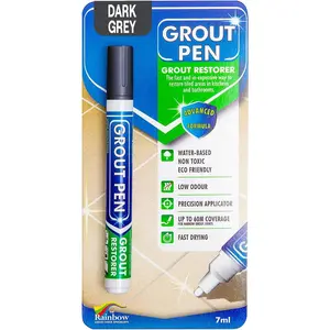 Dark Grey Tile Grout Paint Marker Waterproof Grout Paint Pen Colorant for Grout Shine Touch Up & Renew, Narrow 5mm Tip 7mL