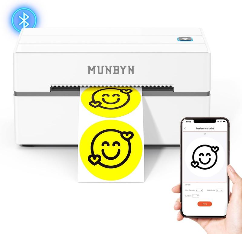 MUNBYN Bluetooth Thermal Label Printer, 130B Wireless 4x6