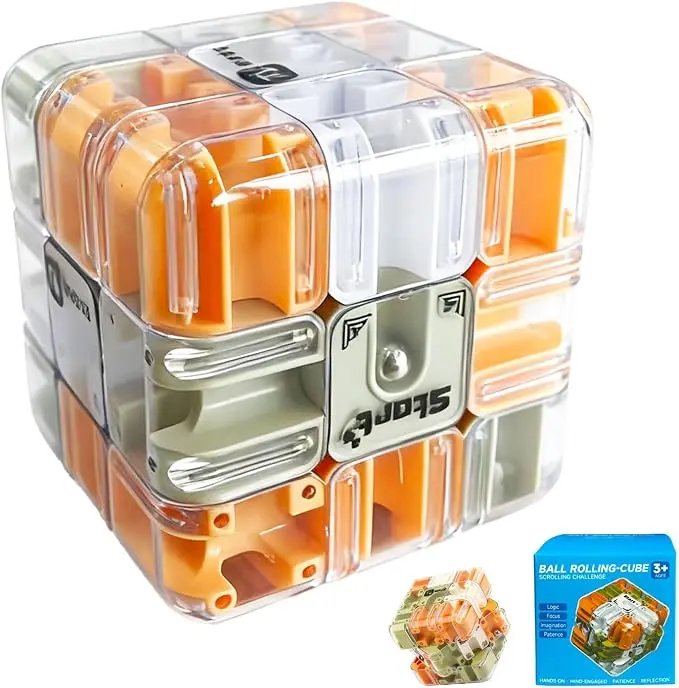 3D Maze Cube Ball Labyrinth Puzzle Brain Teaser for Adults & Kids, Educational Learning Toys Logical Thinking, Family Board Games Tabletop, Durable Puzzle Cube Easter Basket Stuffers Birthday Gift sohochic