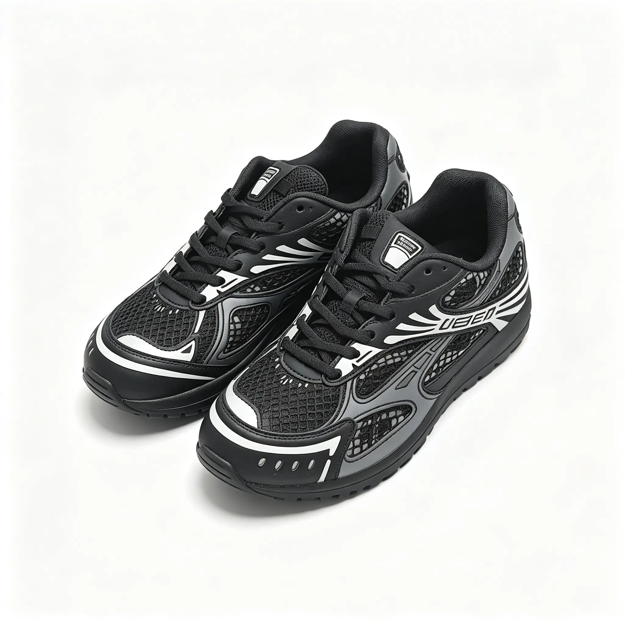 Retro 2-Tone Training Sneakers, Breathable Mesh Footwear in Khaki and Silver with a Cushioned Midsole and Rugged Gum Sole, Shoe, Walking Shoes, Reflective Trim, Unisex Sizes, Hollow Mesh, Lightweight No-Slip Fit Men's Running Shoes