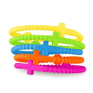 Bracelet Simple European and American Macaron Cross Bracelet Children's Hand Adult Silicone Bracelet