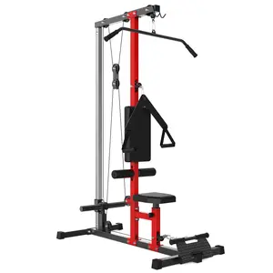 LAT Pulldown Machine, Cable Machine with High and Low Pulley Station,Non-Slip Footrest,Multi-Functional  Row Cable Machine with Leg Support, Tricep Workout Equipment Home Gym