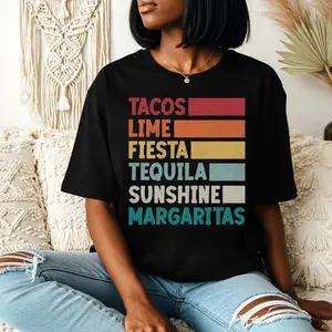 Tacos Lime Fiesta Margaritas Shirt, Funny Taco Lover Graphic Tee, Cinco De Mayo Party Shirt, Mexican Food Lover Tee 5