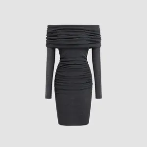 Cider [size 2-10] Knitted Off-shoulder Ruched Midi Dress SwimWeek