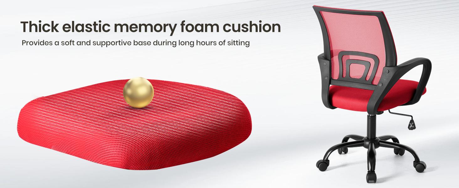 Ergonomic Mesh Office Chair with Lumbar Support, 120° Rocking & Height Adjustable Task Chair, Breathable Mid Back Computer Desk Chair with Fixed Armrest, 250LBS Capacity for Home Office
